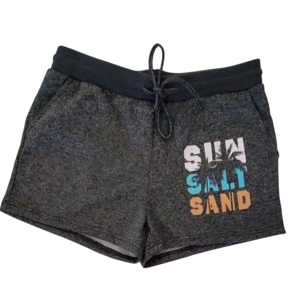 Emery Rose Heather Gray Graphic Casual Drawstring Lounge Shorts Size XL NWT - Picture 1 of 6